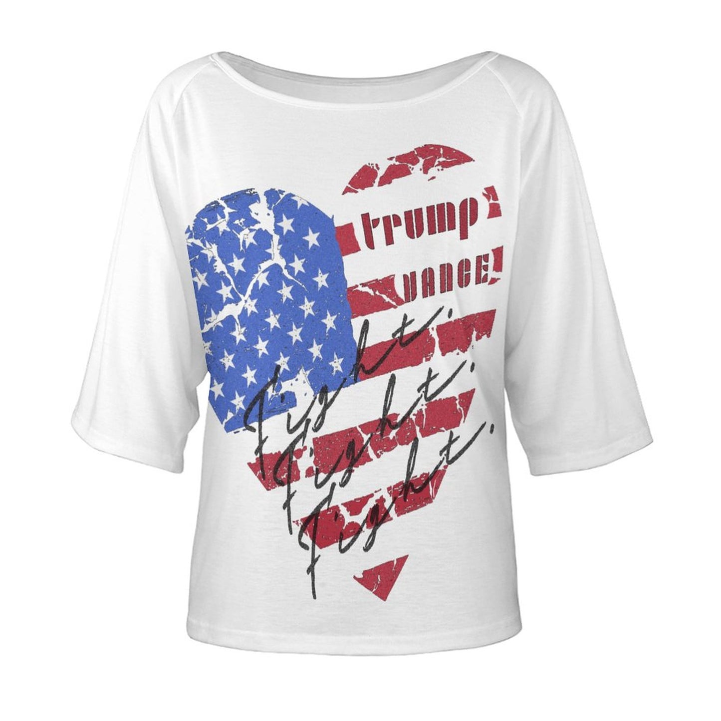 Trump|Vance Fight Shirt.180gsm Women’s Off the Shoulder Half-Sleeve T-shirt BAT (All-Over Printing)