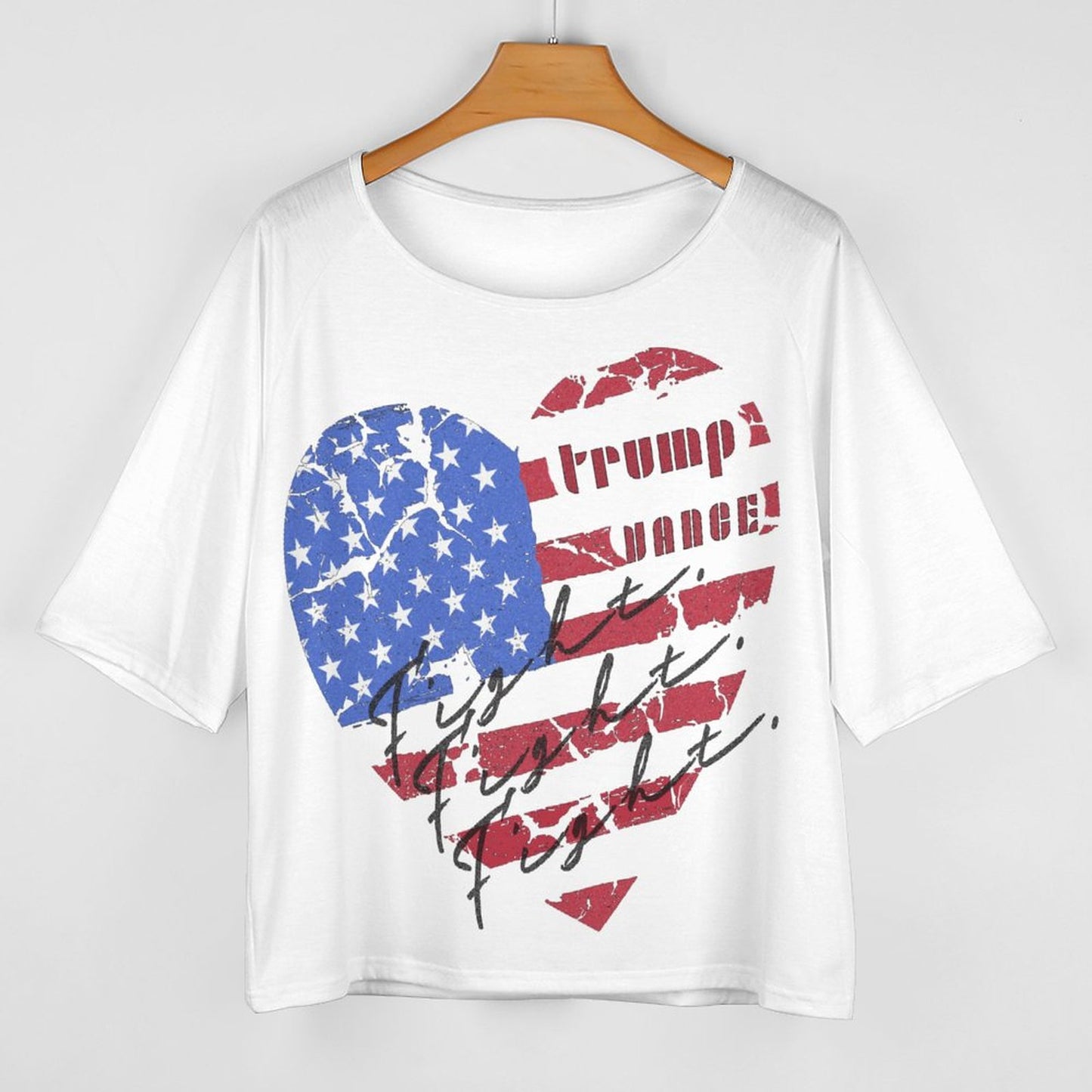 Trump|Vance Fight Shirt.180gsm Women’s Off the Shoulder Half-Sleeve T-shirt BAT (All-Over Printing)